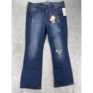 Melissa McCarthy Seven7 Jeans Women 18 Blue Denim Distressed Slimming Silhouette